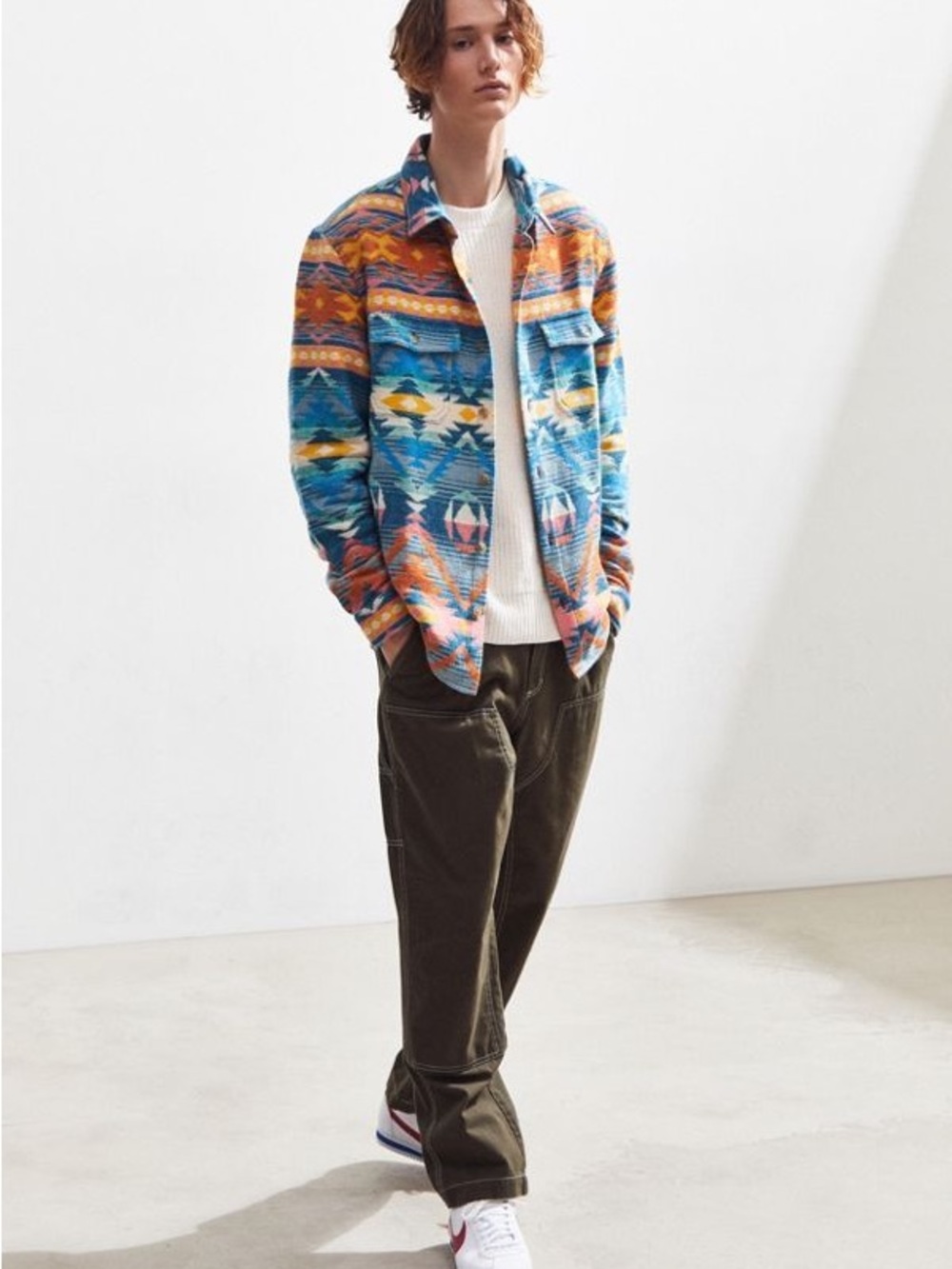 Urban Outfitters Jacquard Flannel Button Down